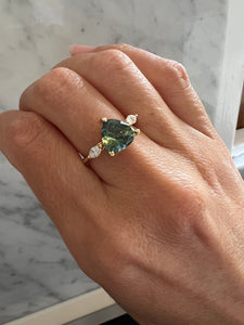 2.78 Carat Parti Sapphire and Diamond Ring