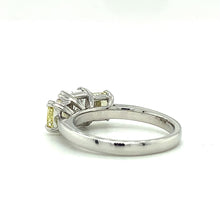 Load image into Gallery viewer, 2.02 Carat Fancy Yellow and White Diamond 18 Carat White Gold Engagement Ring