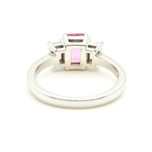 Natural Pink Sapphire and Diamond Ring