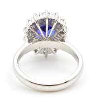 Load image into Gallery viewer, Oval Tanzanite and Diamond halo Ring
