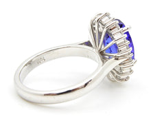 Load image into Gallery viewer, Oval Tanzanite and Diamond halo Ring