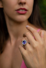 Load image into Gallery viewer, 4.65 Carat Oval Tanzanite Diamond and Rainbow Gemstone Cocktail Ring