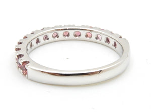 0.74 Carat Pink Sapphire and 18 Carat White Gold Bella Donna Wedding Ring
