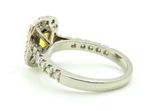 Load image into Gallery viewer, 1.27 Carat Radian Cut Yellow Sapphire and Diamond Halo Engagement Ring