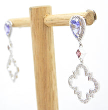 Load image into Gallery viewer, Tanzanite Diamond and Pink Sapphire Du Maroc Earrings