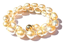 Load image into Gallery viewer, Graduated Golden South Sea Pearl and 9 Carat Yellow Gold Necklace