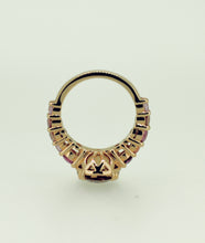 Load image into Gallery viewer, Peach Tourmaline and Sapphire 18k Rose Gold Cocktail Ring