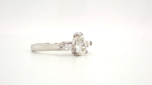 Antique Cut Pear Diamond Platinum Engagement Ring