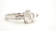 Load image into Gallery viewer, Antique Cut Pear Diamond Platinum Engagement Ring