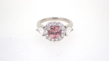 Load image into Gallery viewer, 1.95 Carat Pink Tourmaline Diamond Platinum Engagement Ring