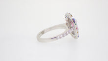Load image into Gallery viewer, Rainbow Sapphire Diamond Garnet Platinum Cocktail Ring